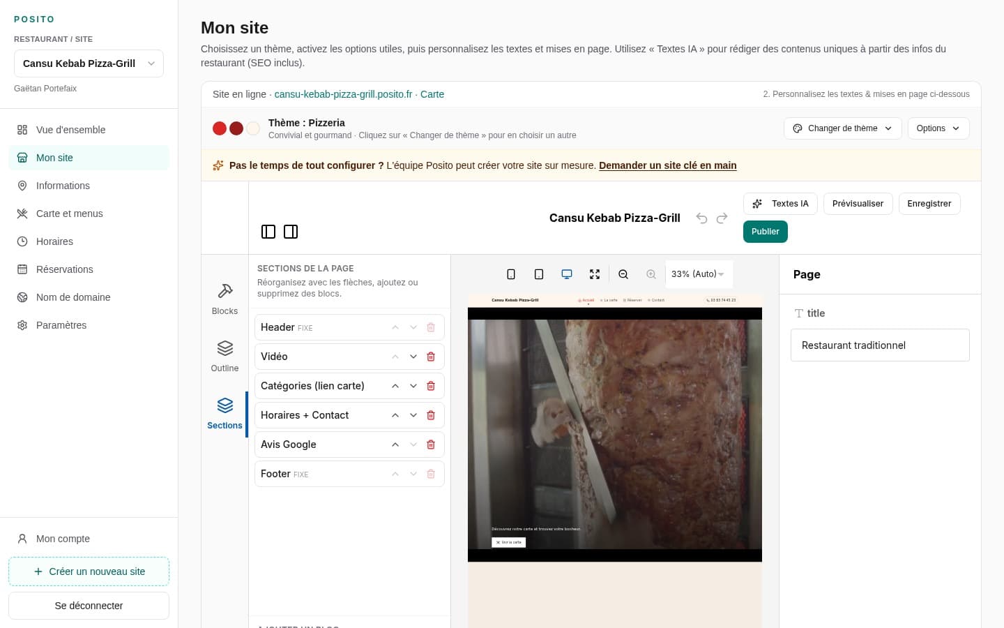 Éditeur de site Lodgio